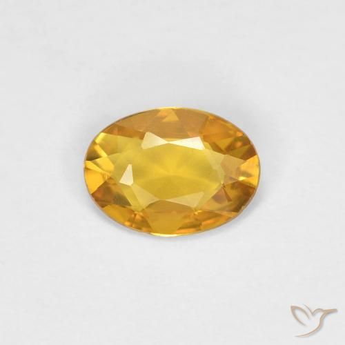 0.34ct Naturel Orange doré profond Saphir, ovale, VVS-VS, Photo A