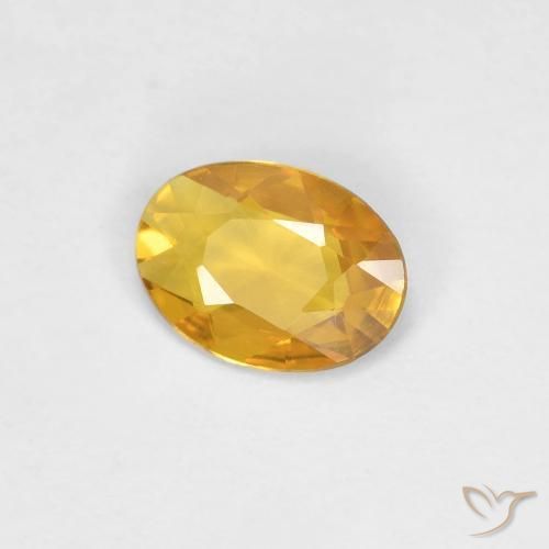 Saphir Orange doré profond naturelle ovale, 0.34 ct, VVS-VS