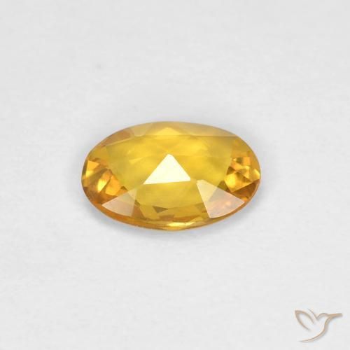 Saphir Orange doré profond naturelle ovale, 0.34 ct, VVS-VS