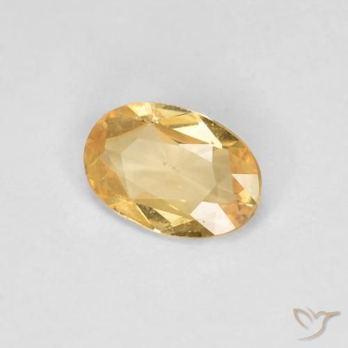 Saphir Doré pâle naturelle ovale, 0.41 ct, VS
