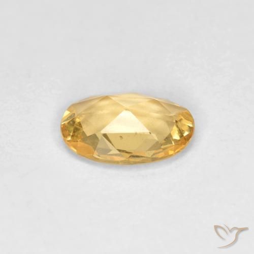 Saphir Doré pâle naturelle ovale, 0.41 ct, VS