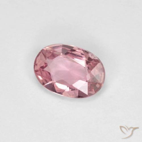 Saphir Rose bubblegum léger naturelle ovale, 0.48 ct, VS