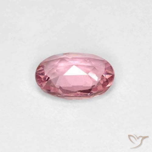 Saphir Rose bubblegum léger naturelle ovale, 0.48 ct, VS
