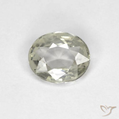 0.53ct Naturel Vert grisâtre Saphir, ovale, VVS