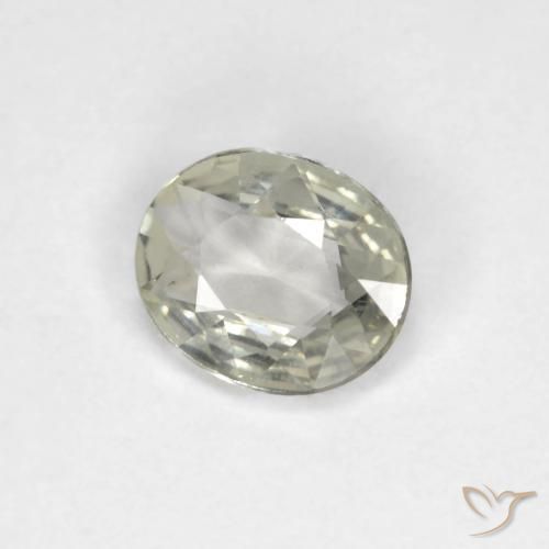 Saphir Vert grisâtre naturelle ovale, 0.53 ct, VVS