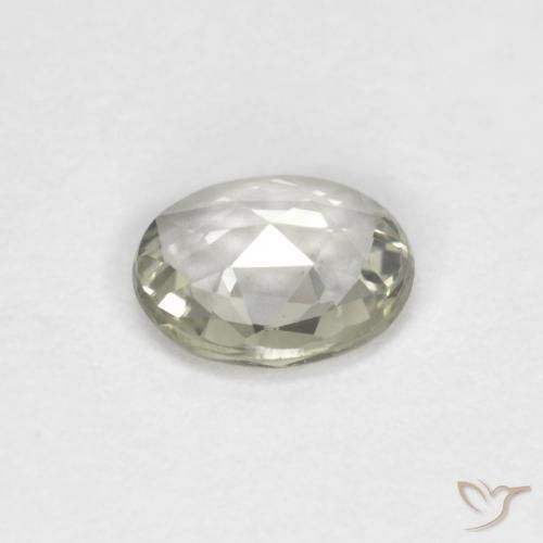 Saphir Vert grisâtre naturelle ovale, 0.53 ct, VVS