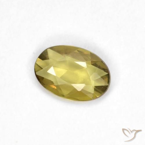 Saphir Doré jaunâtre naturelle ovale, 0.41 ct, VVS