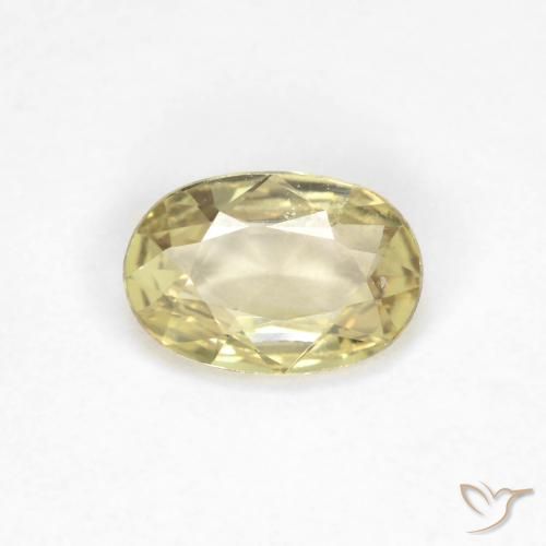 0.48ct Naturel Jaune pâle Saphir, ovale, VVS