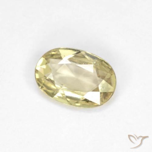 Saphir Jaune pâle naturelle ovale, 0.48 ct, VVS