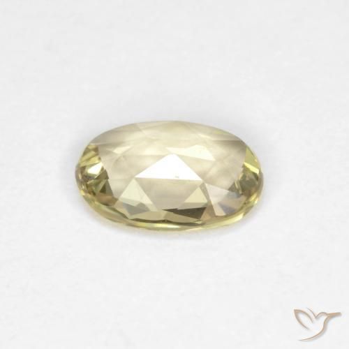 Saphir Jaune pâle naturelle ovale, 0.48 ct, VVS