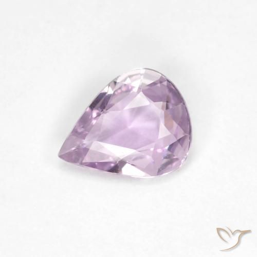 Saphir Violet rosâtre très clair naturelle En forme de poire, 0.45 ct, VVS