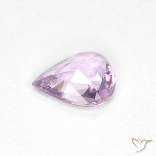 Saphir Violet rosâtre très clair naturelle En forme de poire, 0.45 ct, VVS