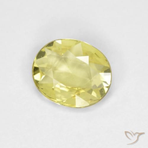 Saphir Jaune clair naturelle ovale, 0.57 ct, VVS-VS