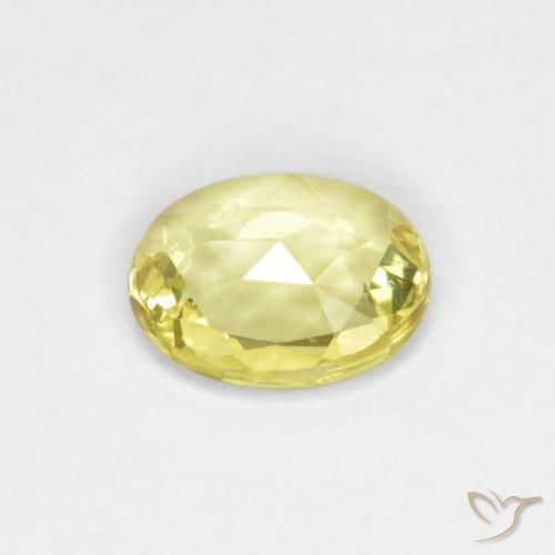 Saphir Jaune clair naturelle ovale, 0.57 ct, VVS-VS