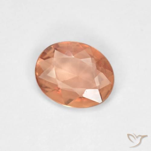 Saphir Pêche Orange naturelle ovale, 0.50 ct, VVS-VS