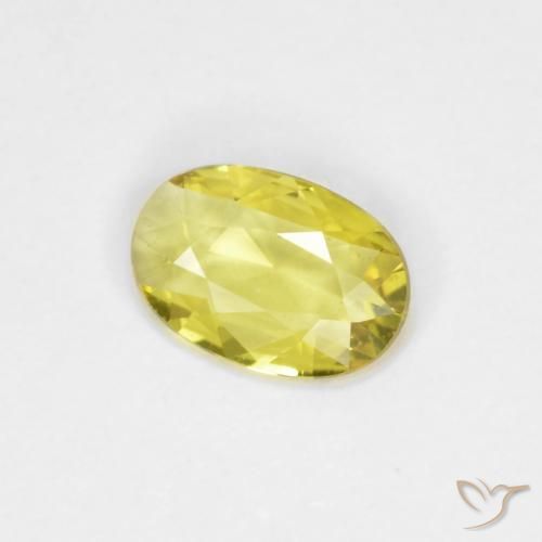 Saphir Jaune maïs léger naturelle ovale, 0.37 ct, VVS-VS
