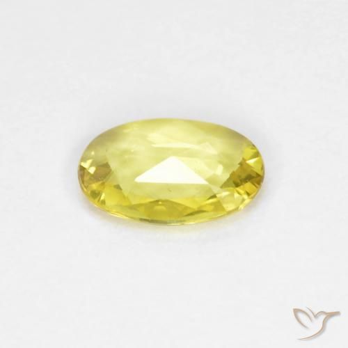 Saphir Jaune maïs léger naturelle ovale, 0.37 ct, VVS-VS