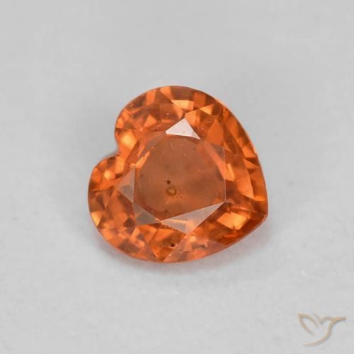 Saphir Orange moyen naturelle Cœur, 0.43 ct, VS
