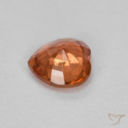 Saphir Orange moyen naturelle Cœur, 0.43 ct, VS