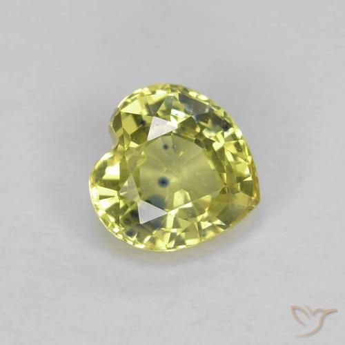 Saphir Jaune moyen naturelle Cœur, 0.55 ct, VS