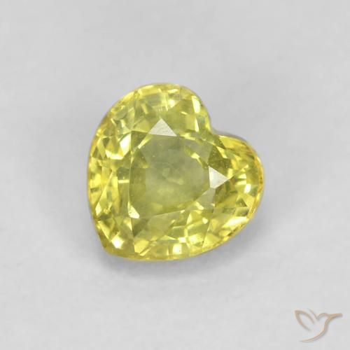 0.57ct Naturel Jaune moyen Saphir, Cœur, VS