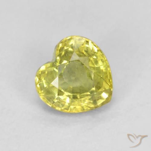 Saphir Jaune moyen naturelle Cœur, 0.57 ct, VS
