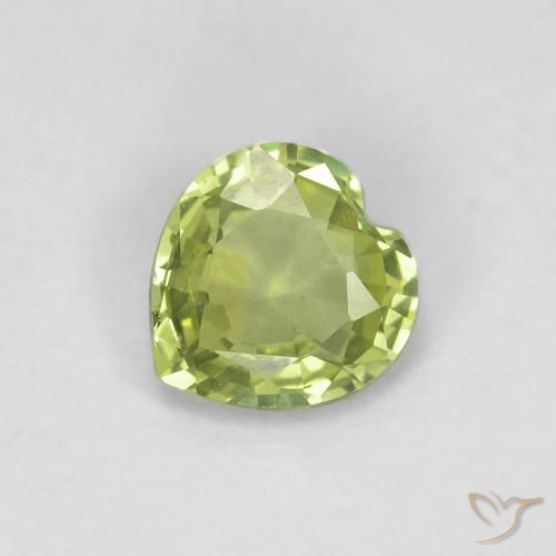 0.37ct Naturel Vert chaud Saphir, Cœur, VVS