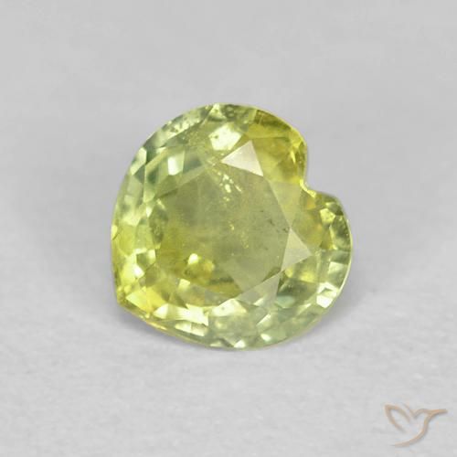 0.41ct Naturel Vert clair Saphir, Cœur, VS-SI