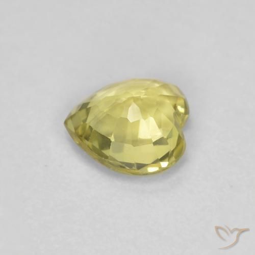 Saphir Jaune clair naturelle Cœur, 0.42 ct, VVS-VS