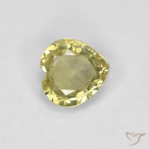 Saphir Jaune ananas léger naturelle Cœur, 0.42 ct, VVS