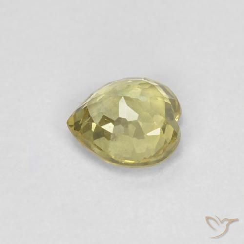 Saphir Jaune ananas léger naturelle Cœur, 0.42 ct, VVS