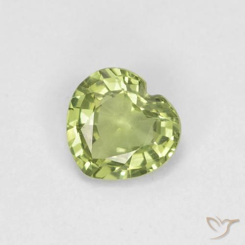 0.39ct Naturel Vert chaud Saphir, Cœur, VVS-VS