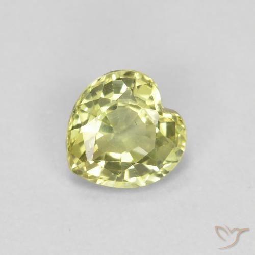 0.46ct Naturel Jaune citron Saphir, Cœur, VS