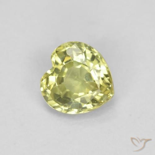 Saphir Jaune citron naturelle Cœur, 0.46 ct, VS