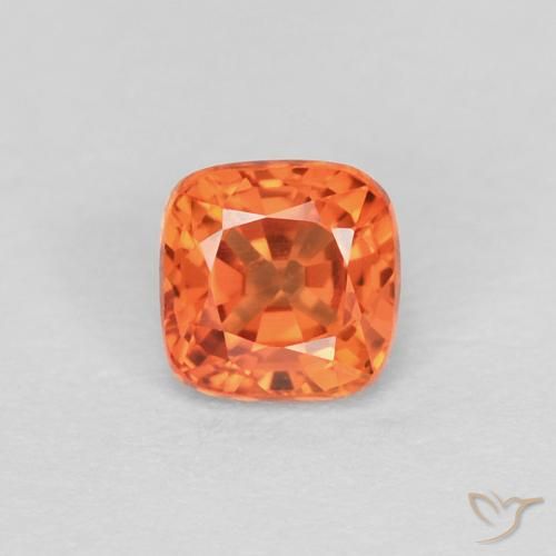 0.39ct Naturel Orange feu Saphir, Coussin, VVS-VS