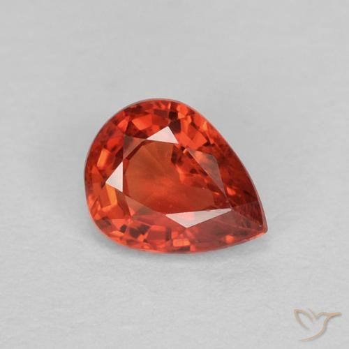 Saphir Rouge vif naturelle En forme de poire, 0.36 ct, VVS-VS