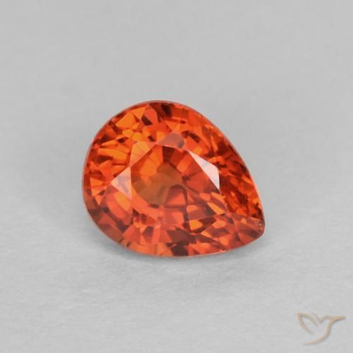 0.43ct Naturel Orange chaud Saphir, En forme de poire, VVS-VS