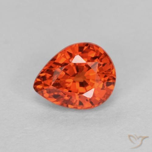 Saphir Orange chaud naturelle En forme de poire, 0.43 ct, VVS-VS