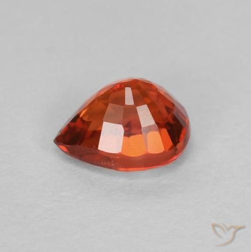 Saphir Orange chaud naturelle En forme de poire, 0.43 ct, VVS-VS