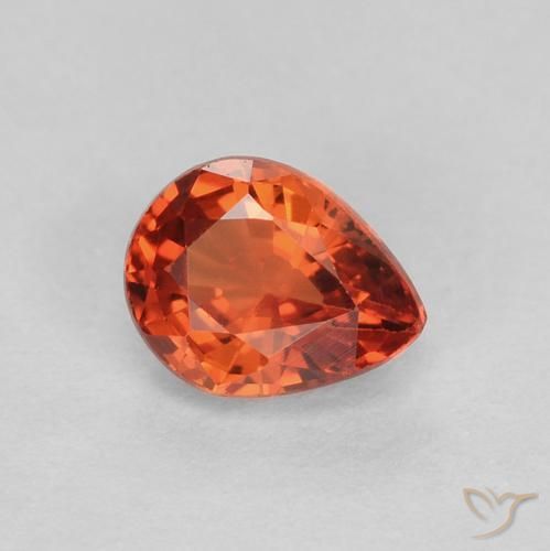 Saphir Ambre orange naturelle En forme de poire, 0.42 ct, VVS-VS