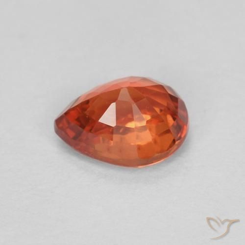 Saphir Ambre orange naturelle En forme de poire, 0.42 ct, VVS-VS