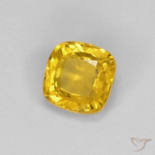 Saphir Doré naturelle Coussin, 0.56 ct, VVS-VS