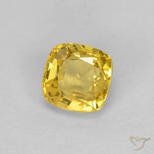 Saphir Doré naturelle Coussin, 0.54 ct, VVS-VS