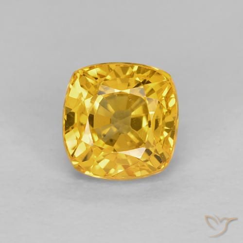 0.68ct Naturel Doré Saphir, Coussin, VVS-VS