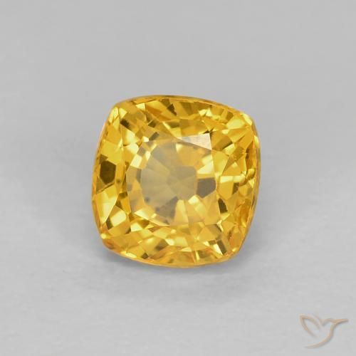 Saphir Doré naturelle Coussin, 0.68 ct, VVS-VS