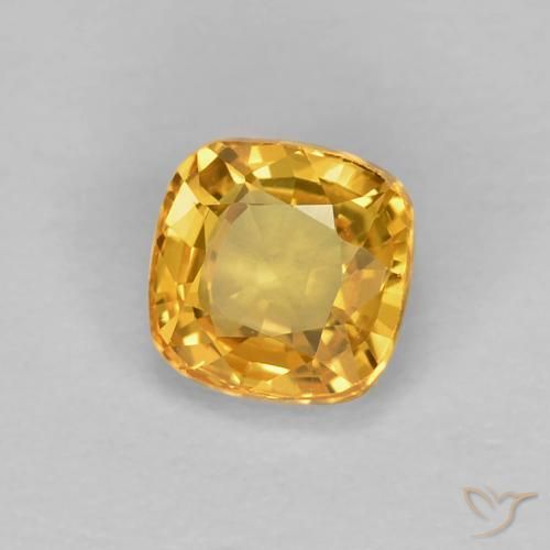 Saphir Doré foncé naturelle Coussin, 0.68 ct, VVS