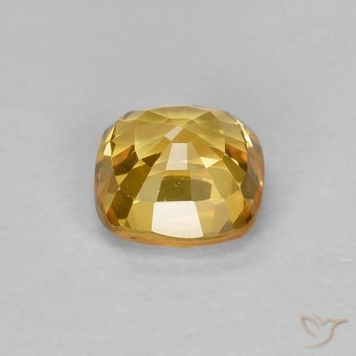 Saphir Doré foncé naturelle Coussin, 0.68 ct, VVS