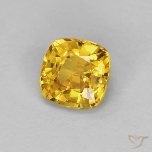 Saphir Doré naturelle Coussin, 0.55 ct, VVS