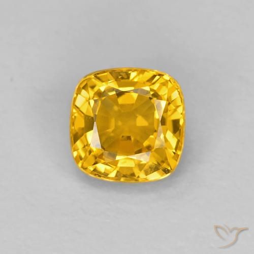 0.56ct Naturel Doré Saphir, Coussin, VVS