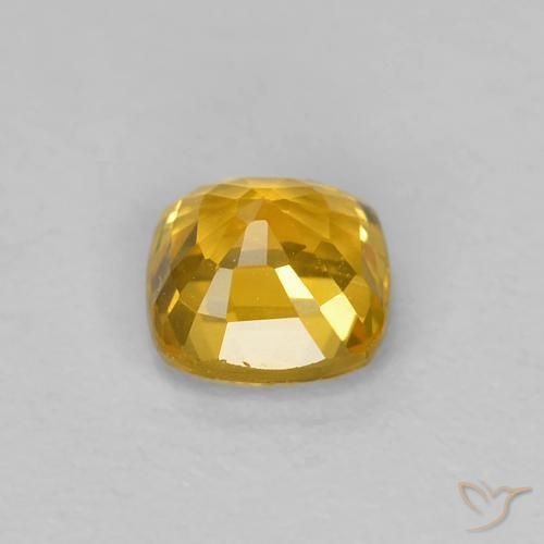Saphir Doré naturelle Coussin, 0.56 ct, VVS